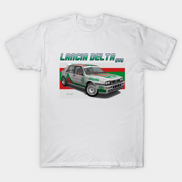 Lancia Delta EVO GrpA T-Shirt by PjesusArt